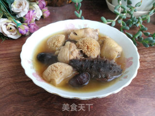 海参菌菇炖鸡汤的做法
