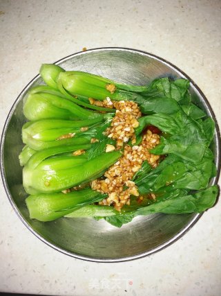香油蒜末油菜的做法