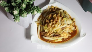 鸡蛋白菜梗炒肉片的做法