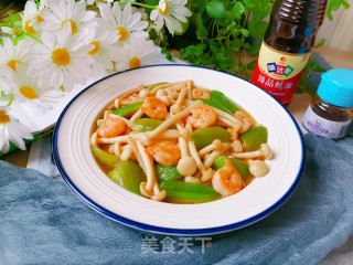 鲜虾丝瓜白玉菇的做法