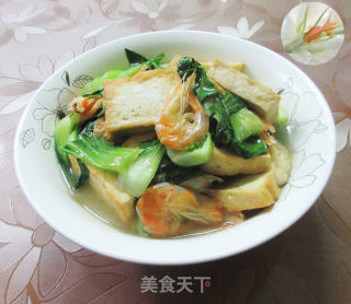 虾干青菜煮老豆腐的做法