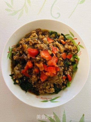 肉末扒菠菜的做法