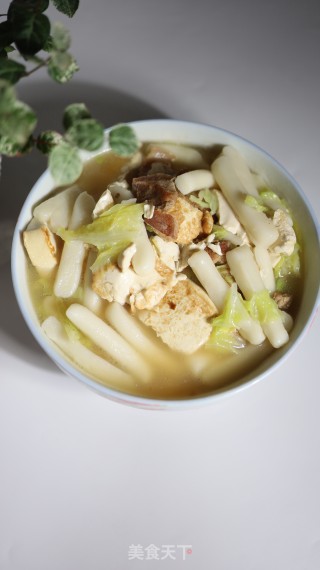 豆腐白菜煮年糕的做法
