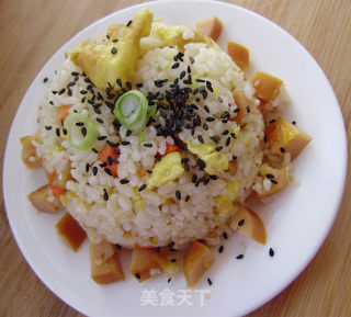 健康早餐----玉米热狗炒饭的做法步骤：10