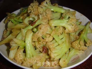 黄豆酱拌炒花菜的做法步骤：7
