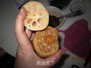 红糖糯米莲藕的做法步骤：5