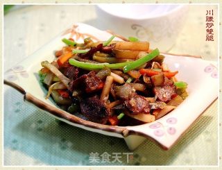 快捷小炒“豉香川腊炒双脆”的做法步骤：9