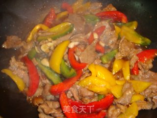 彩椒蚝油炒肉片的做法步骤：8