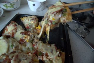 馅料十足——培根烤肠PIZZA的做法步骤：14