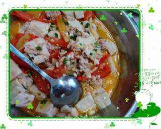 【大肚肚家的美食】百吃不厌的西红柿肉末豆腐的做法步骤：4