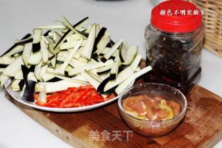 茄丝炒肉的做法步骤：2