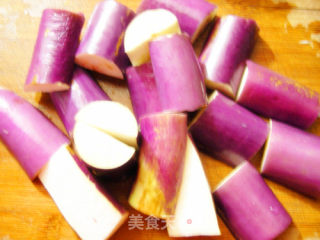 香煎豆瓣茄子的做法步骤：3