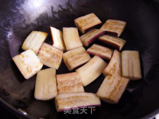 香煎豆瓣茄子的做法步骤：6