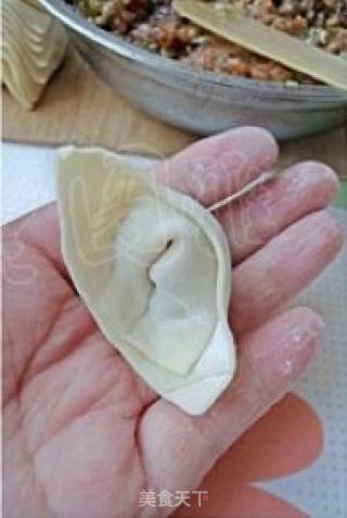 鲜美的大个馄饨。【芹菜猪肉馅馄饨】的做法步骤：9
