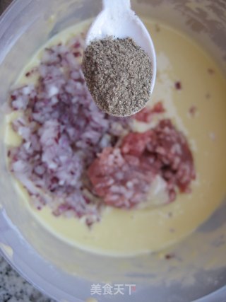 黑椒牛肉华夫饼（咸口）的做法步骤：3