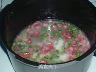 电压力煲食谱：腊肠青豆双米饭的做法步骤：4