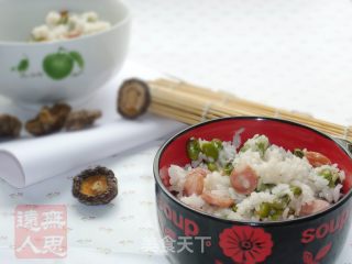 电压力煲食谱：腊肠青豆双米饭的做法步骤：5