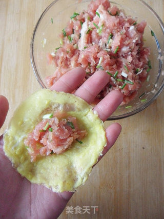【健康无油版的黄金饺子】自制鲜肉蛋饺的做法步骤：10
