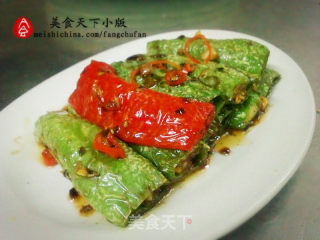 【经典家常菜】豆豉虎皮尖椒的做法步骤：7