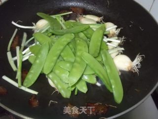 荷兰豆炒大蒜的做法步骤：5