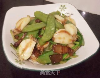 荷兰豆炒大蒜的做法步骤：8