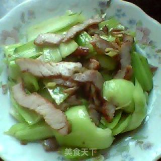 油菜腊肉的做法步骤：7