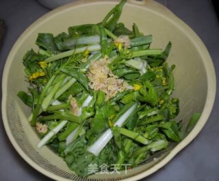 腊味炒家乡菜心的做法步骤：1