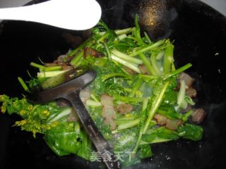 腊味炒家乡菜心的做法步骤：6