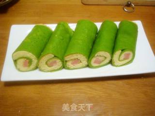 富贵蛋糕卷--蔬菜火腿鸡蛋卷的做法步骤：19
