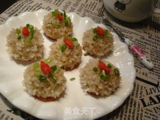 好吃滋味蒸出来——山药口蘑珍珠丸子的做法步骤：5