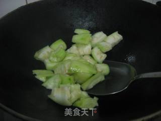 鸡毛菜炒丝瓜的做法步骤：3