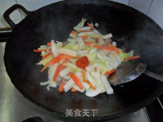 腊肠炒年糕的做法步骤：9