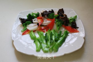 【年菜分享一】·荷塘素影 ——【鲍鱼汁浸时蔬】的做法步骤：11