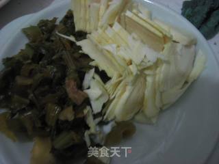 雪菜茨菰的做法步骤：2