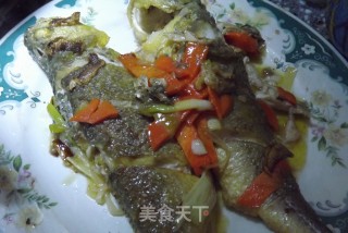浇汁黄花鱼的做法步骤：7