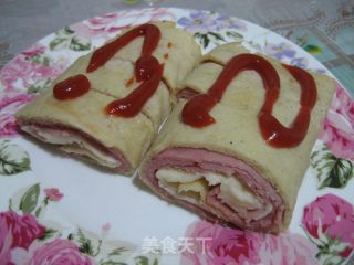 火腿芝士鸡蛋卷的做法步骤：6