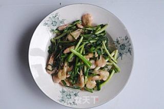 韭菜炒河虾的做法步骤：8