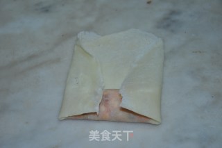 雪菜肉泥春卷的做法步骤：7