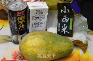 木瓜双奶西米露的做法步骤：1