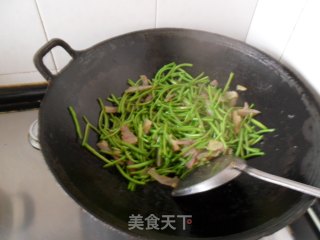 青蒿炒腊肉的做法步骤：8