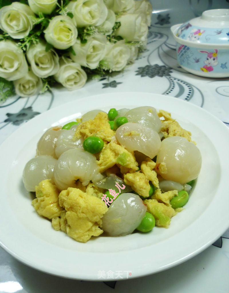 毛豆荔枝炒鸡蛋的做法