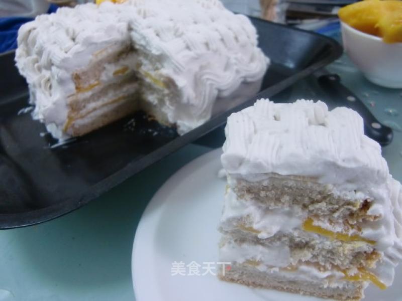 芒果栗子奶油蛋糕的做法