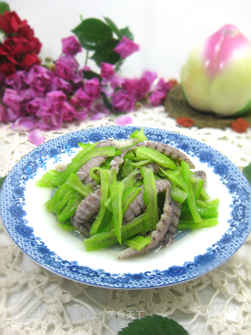 凉拌苦瓜虾爬肉的做法
