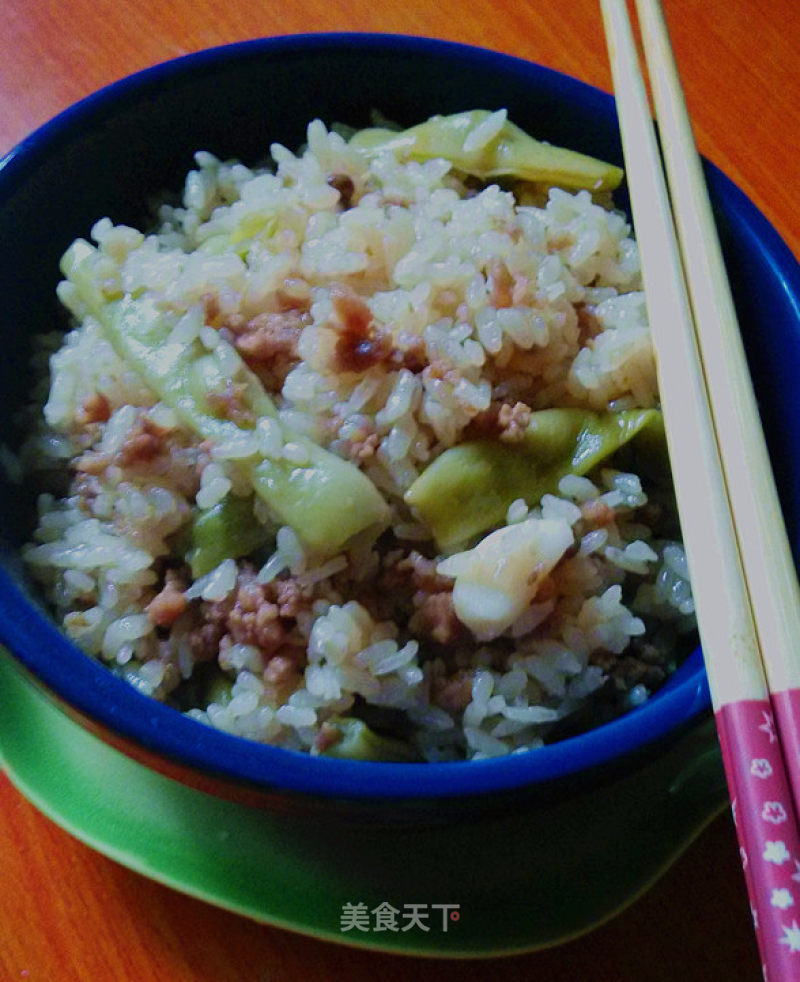 肉末豆角焖饭的做法