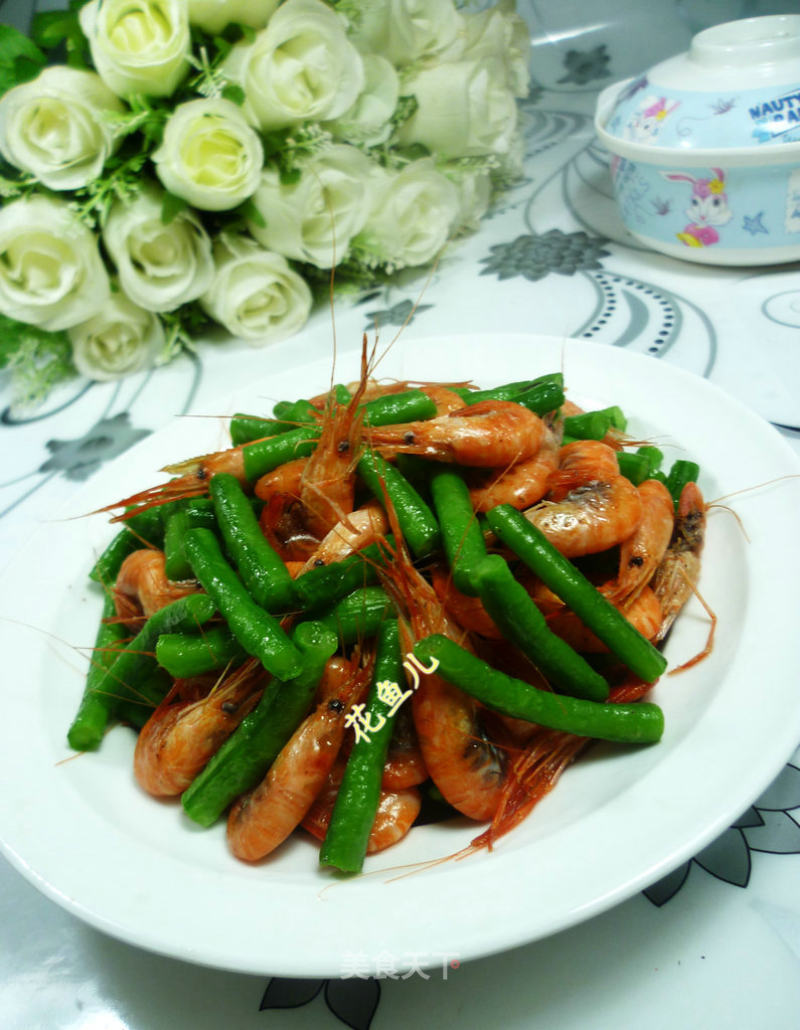 河虾炒带豆的做法