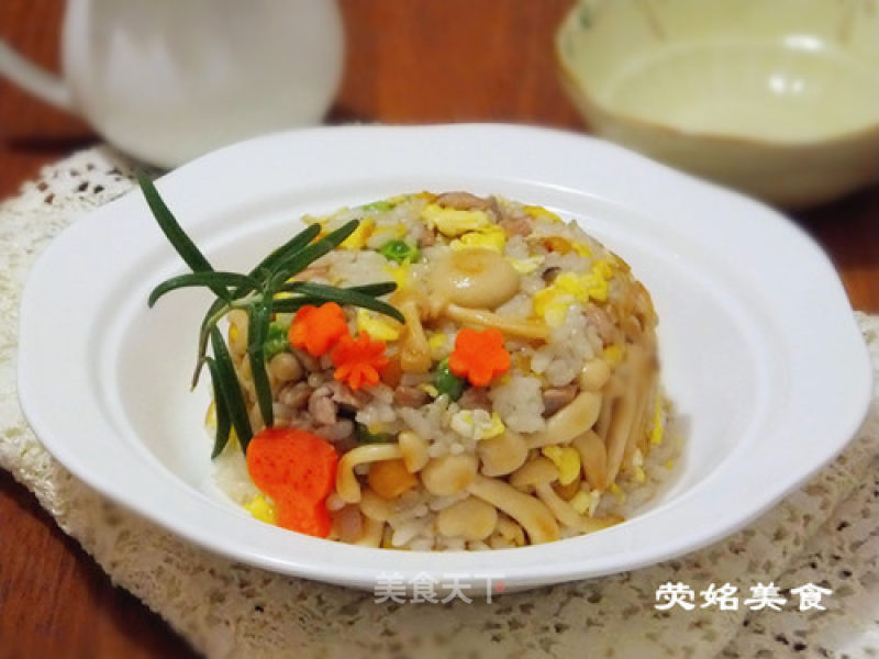 白玉菇蛋炒饭的做法
