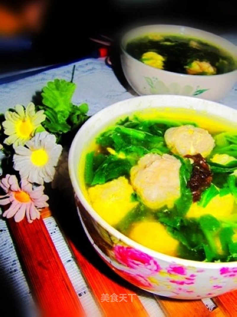 菠菜肉丸汤的做法