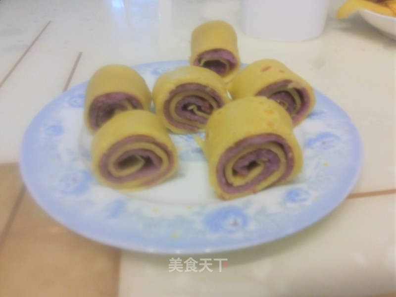 玉米面紫薯卷的做法