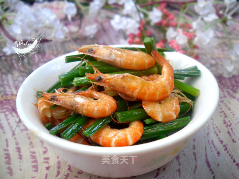 韭菜花炒河虾的做法
