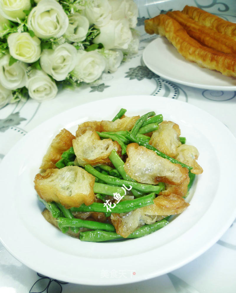 油条炒带豆的做法